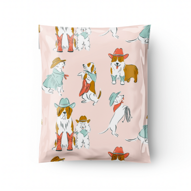dog poly mailers, animal poly mailer, cute poly mailer, western poly mailer