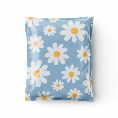 cute spring poly mailers, cute blue poly mailer, daisy poly mailer, flower poly mailer, summer poly mailer