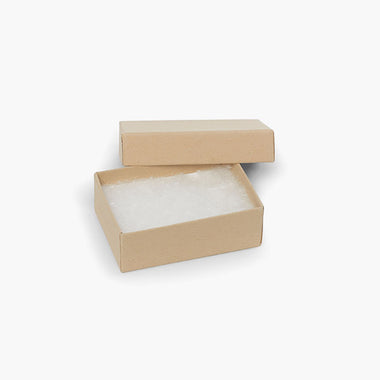 Brown Kraft Recycled Jewelry Boxes, 2x1.5x1", 100 Pack, Fiber Fill