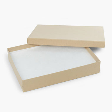 Brown Kraft Recycled Jewelry Boxes, 7x5x1", 50 Pack, Fiber Fill