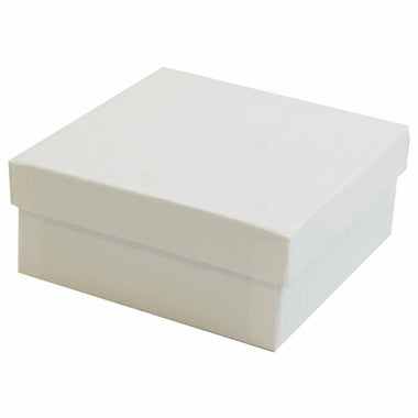White Krome Recyclable Jewelry Boxes, 3x3x1", 100 Pack, Fiber Fill