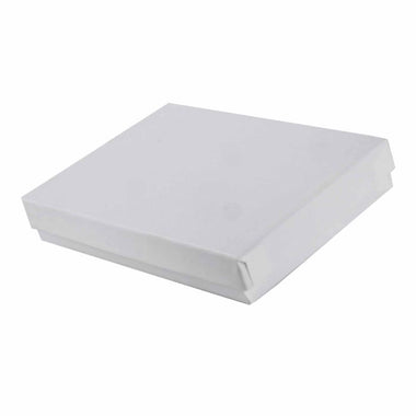 White Krome Recyclable Jewelry Boxes, 5x4x1", 100 Pack, Fiber Fill