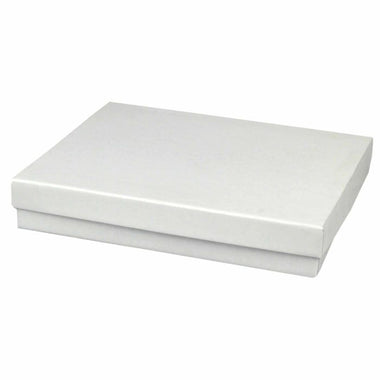 White Krome Recyclable Jewelry Boxes, 6x5x1", 50 Pack, Fiber Fill