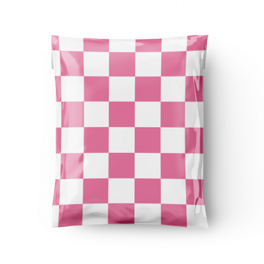 cute spring poly mailers, cute pink poly mailer, checker poly mailer, plaid poly mailer, pink poly mailer