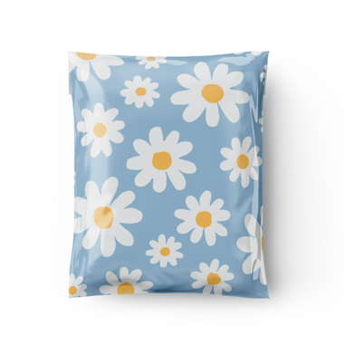 cute spring poly mailers, cute blue poly mailer, daisy poly mailer, flower poly mailer, summer poly mailer