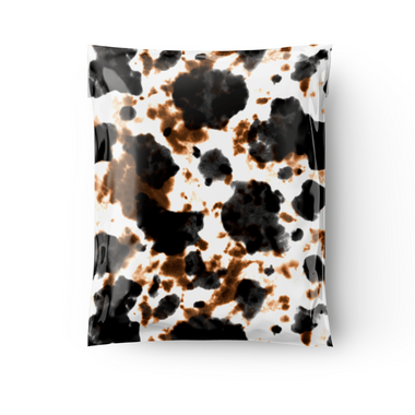 cow print poly mailer, cow print packaging, cow print, cow thank you cards, cow thank you stickers, cute poly mailers, cute packaging, small business packaging 
