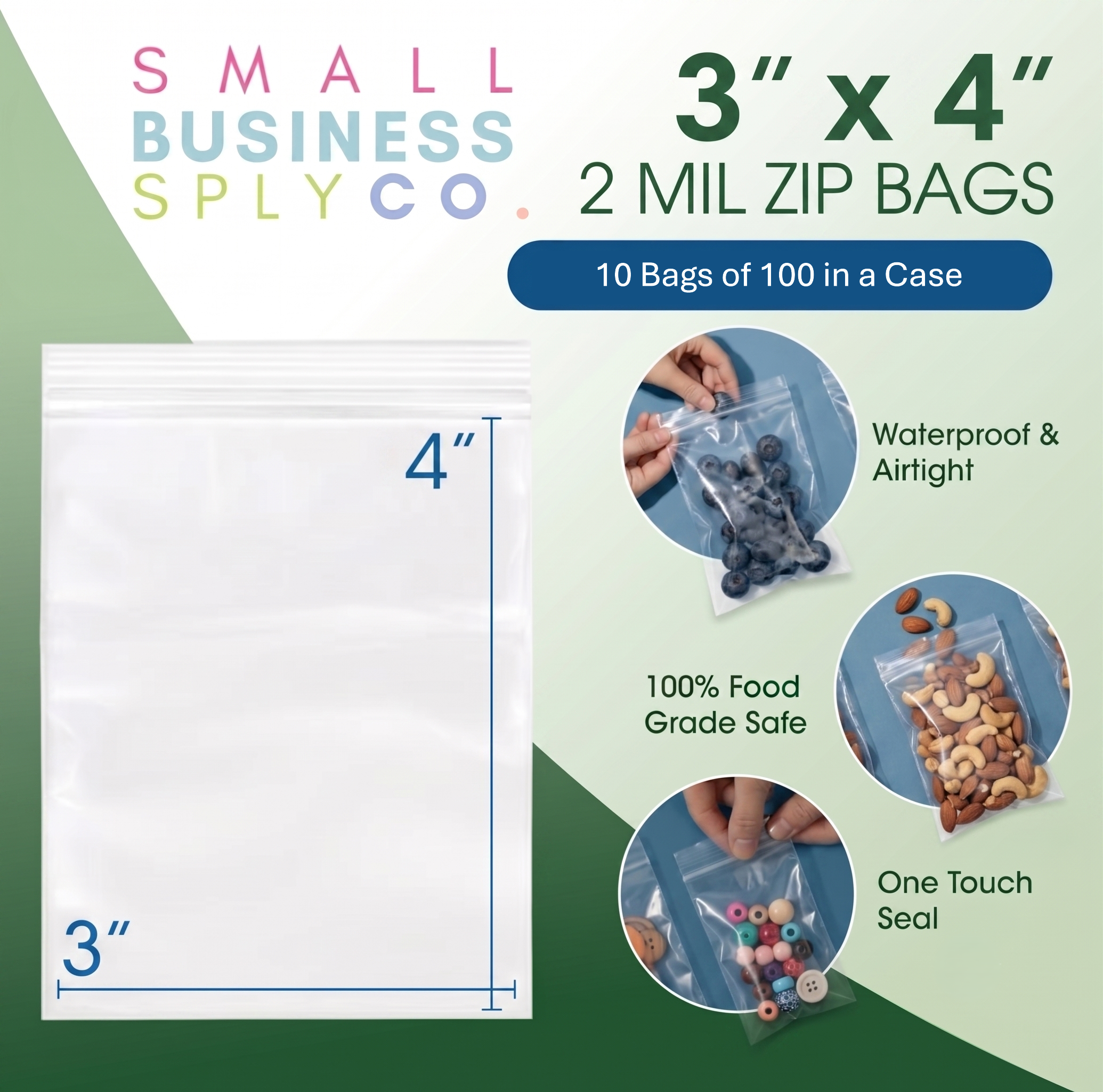 Clear Reclosable Zip Plastic Bags: Small to Medium Size