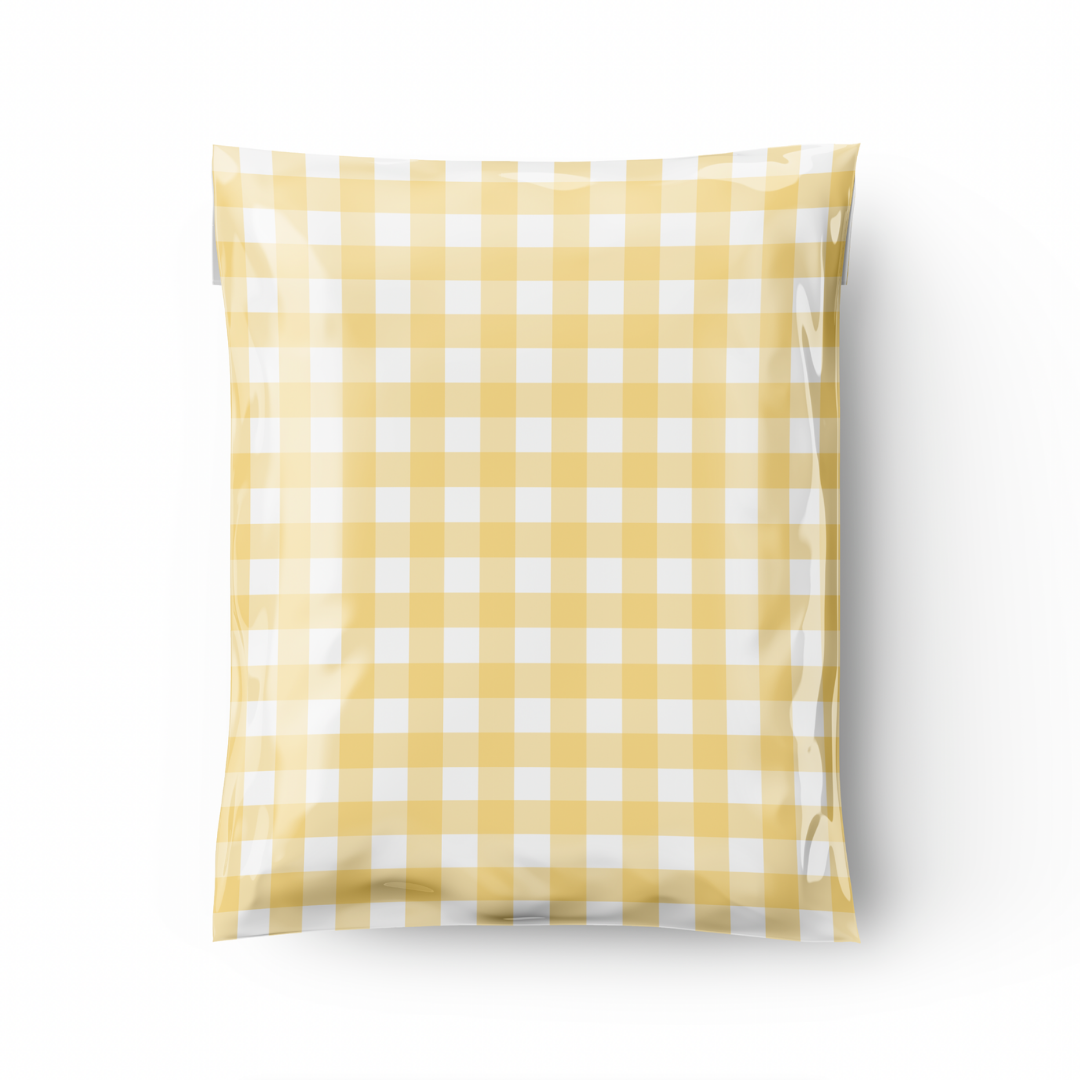 10x13 Yellow Gingham Poly Mailer