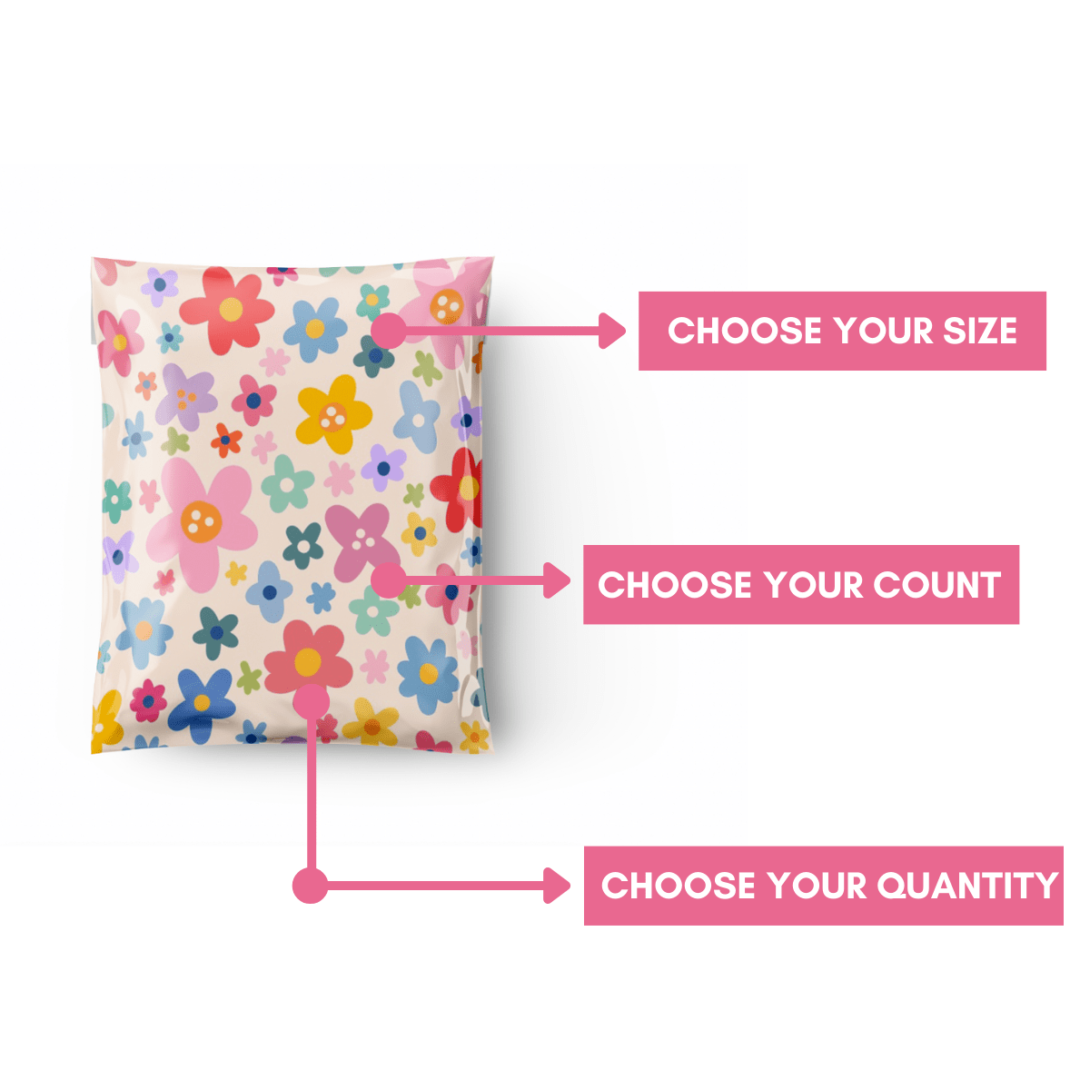 spring poly mailers, cute spring poly mailers, cute poly mailers, floral poly mailers, 10x13 poly mailers