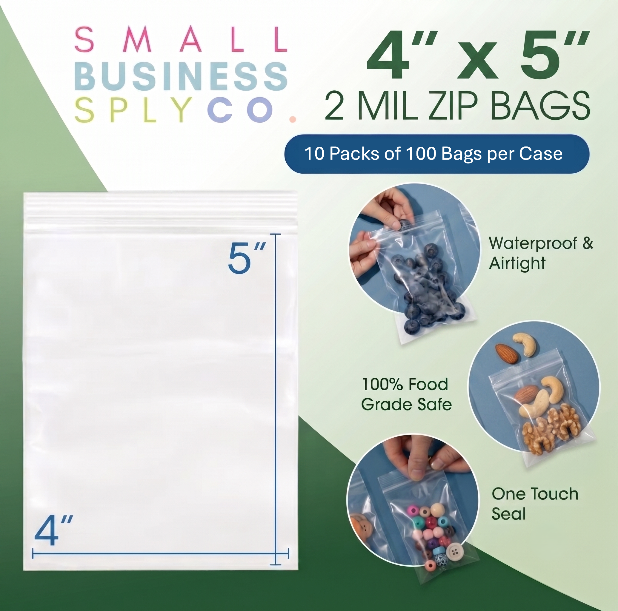 Clear Reclosable Zip Plastic Bags: Small to Medium Size