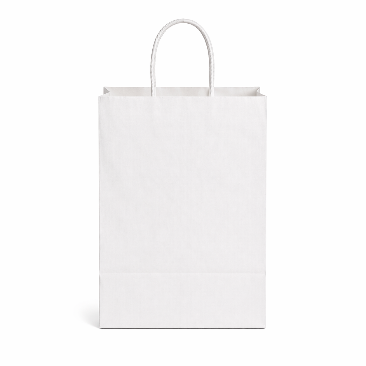 8X4.5X10.25 White Kraft Shopping Bags - case of 250