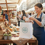 10X5X13 White Kraft Shopping Bags - case of 250