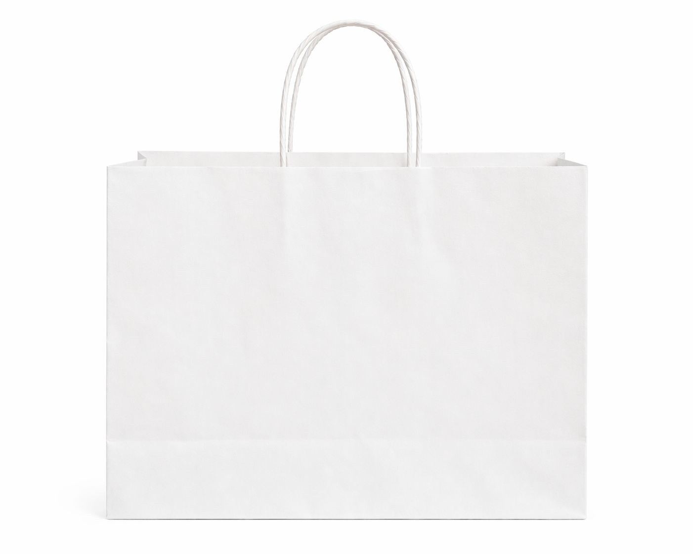 16X6X12 Kraft White Shopping Bags - case of 250