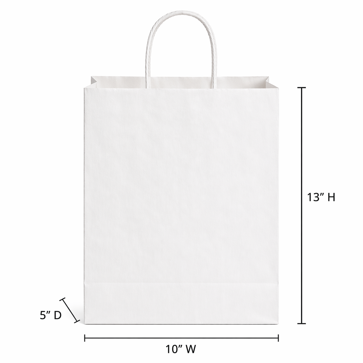 10X5X13 Recycled Kraft Shopping Bags - case of 250