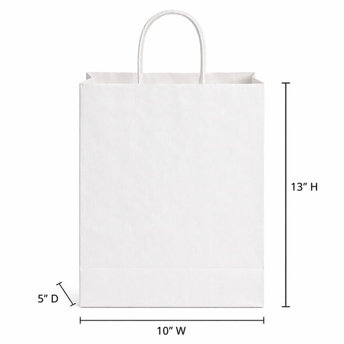 10X5X13 Recycled Kraft Shopping Bags - case of 250