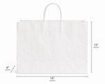 16X6X12 Kraft White Shopping Bags - case of 250