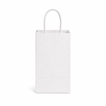 5.25X3.25X8.375 White Kraft Shopping Bags - case of 250