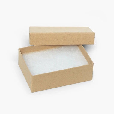 Brown Kraft Recycled Jewelry Boxes, 3x2x1", 100 Pack, Fiber Fill