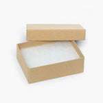 Brown Kraft Recycled Jewelry Boxes, 3x2x1", 100 Pack, Fiber Fill