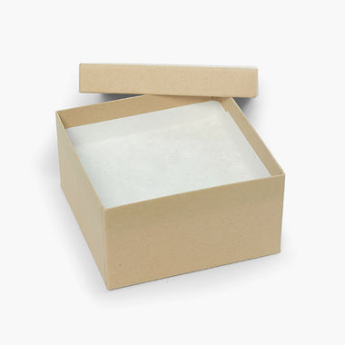Brown Kraft Recycled Jewelry Boxes, 3x3x2", 100 Pack, Fiber Fill