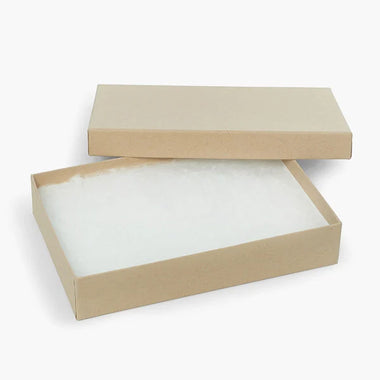 Brown Kraft Recycled Jewelry Boxes, 5x4x1", 100 Pack, Fiber Fill