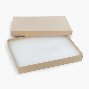 Brown Kraft Recycled Jewelry Boxes, 6x5x1", 50 Pack, Fiber Fill