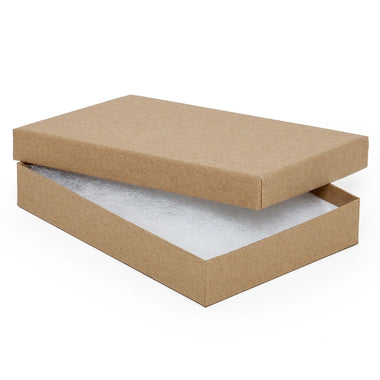 Brown Kraft Recycled Jewelry Boxes, 8x5x1", 50 Pack, Fiber Fill