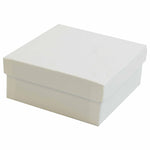 White Krome Recyclable Jewelry Boxes, 3x3x1", 100 Pack, Fiber Fill