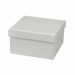 White Krome Recyclable Jewelry Boxes, 3x3x2", 100 Pack, Fiber Fill