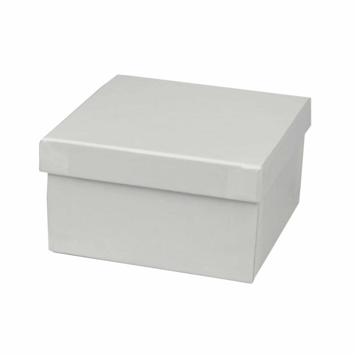 White Krome Recyclable Jewelry Boxes, 3x3x2", 100 Pack, Fiber Fill