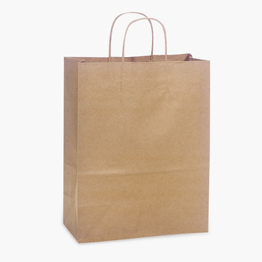 10X5X13 Recycled Kraft Shopping Bags - case of 250