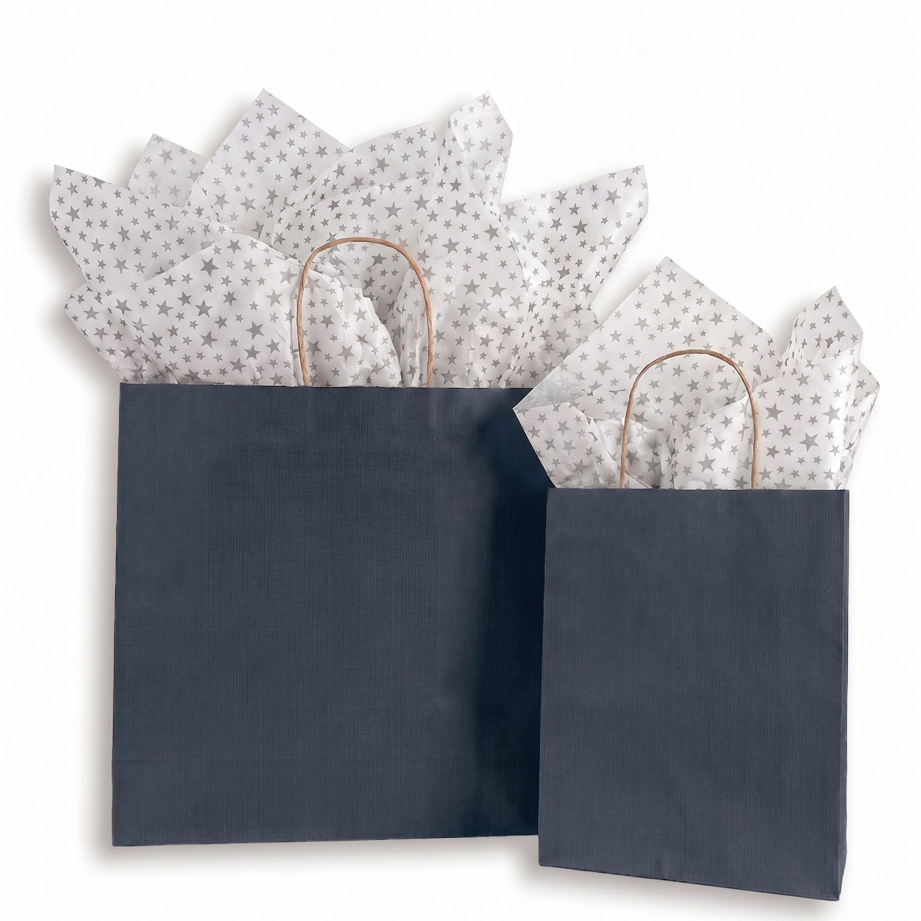 Navy Kraft Shopping Bags