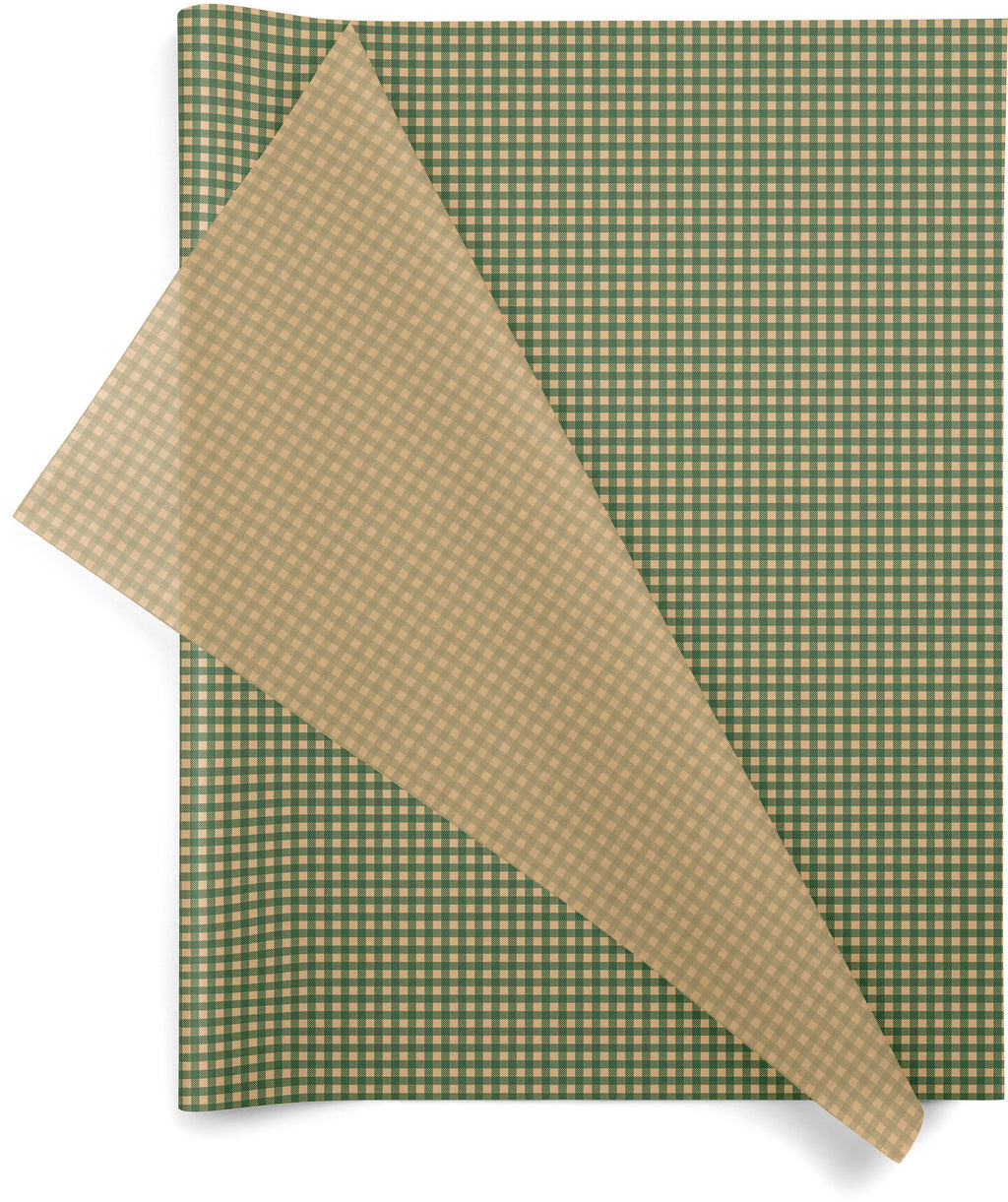 Green Gingham 20x30 Design Tissue Paper