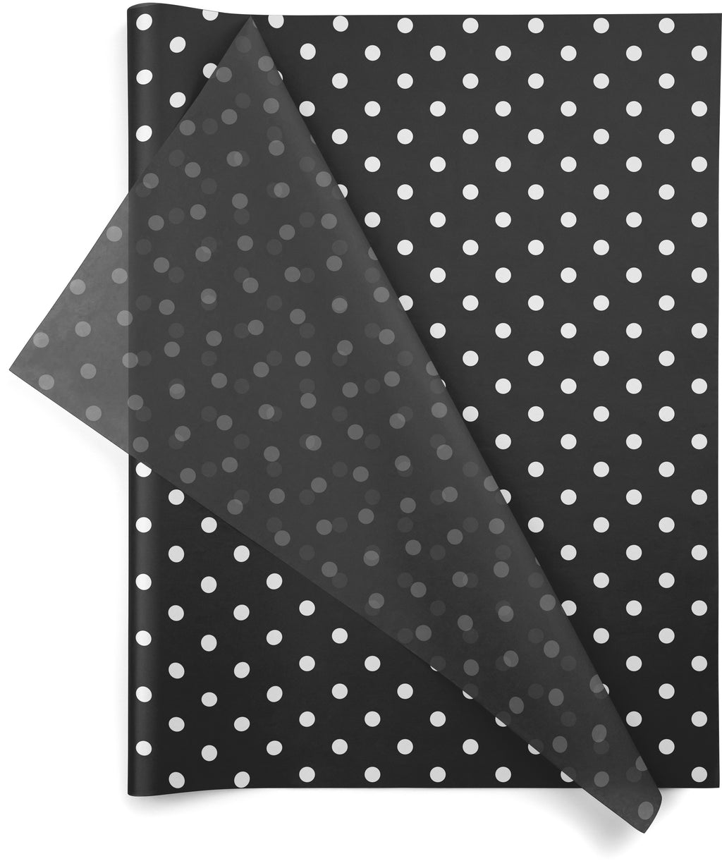White Dots on Black 20x30 Design Tissue Paper