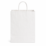 10X5X13 White Kraft Shopping Bags - case of 250