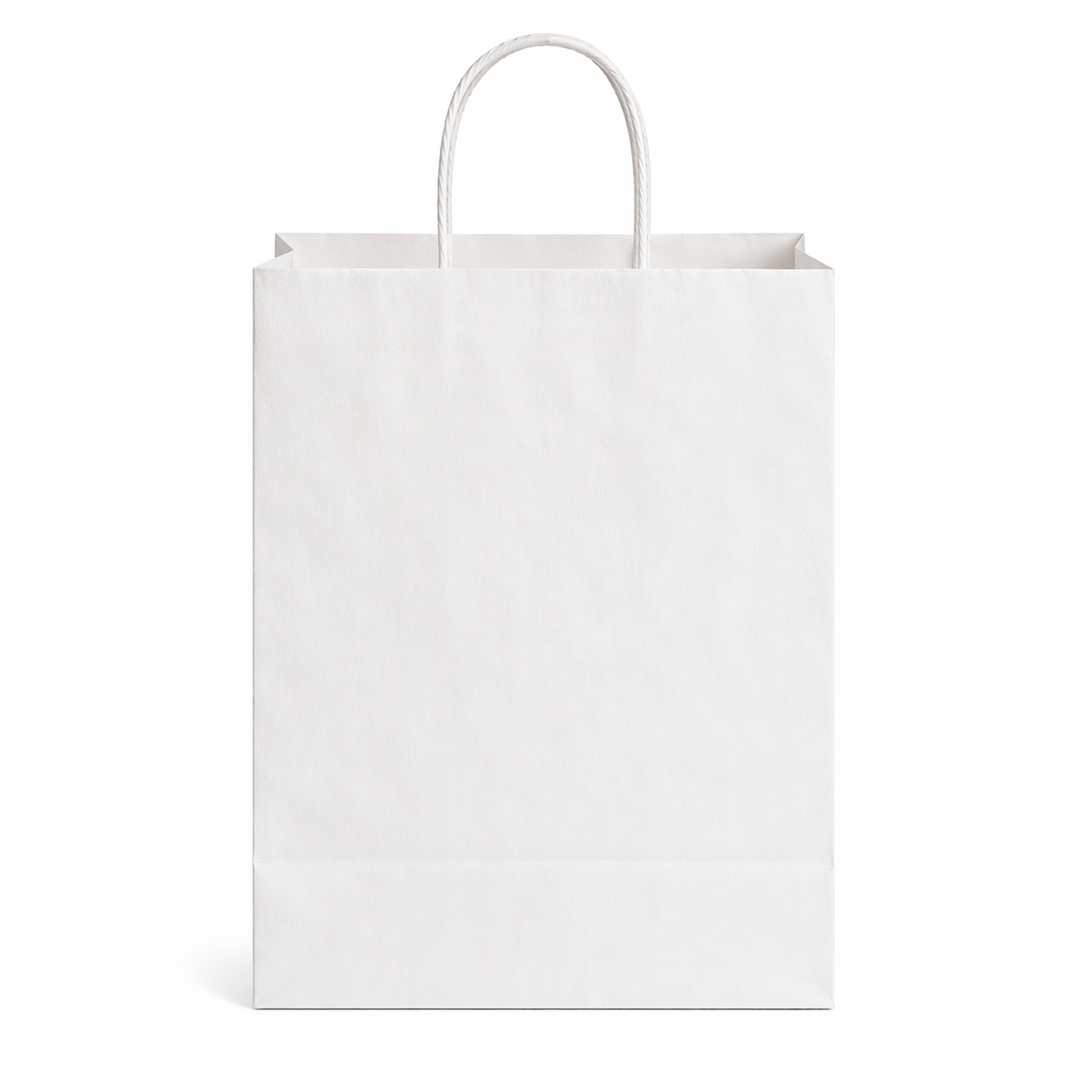 10X5X13 White Kraft Shopping Bags - case of 250